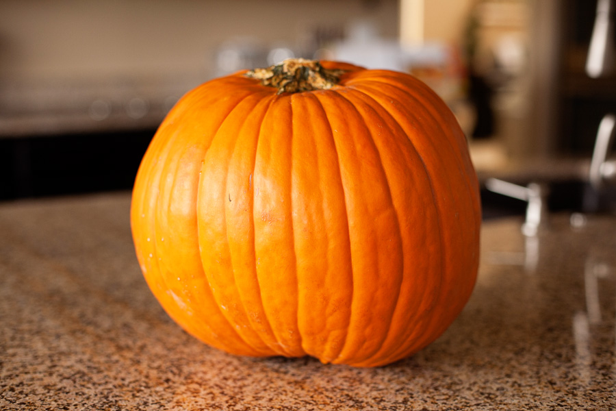 It's easy to make your own pumpkin puree. It just involves your oven, a blender, a little time, and maybe a really big knife.