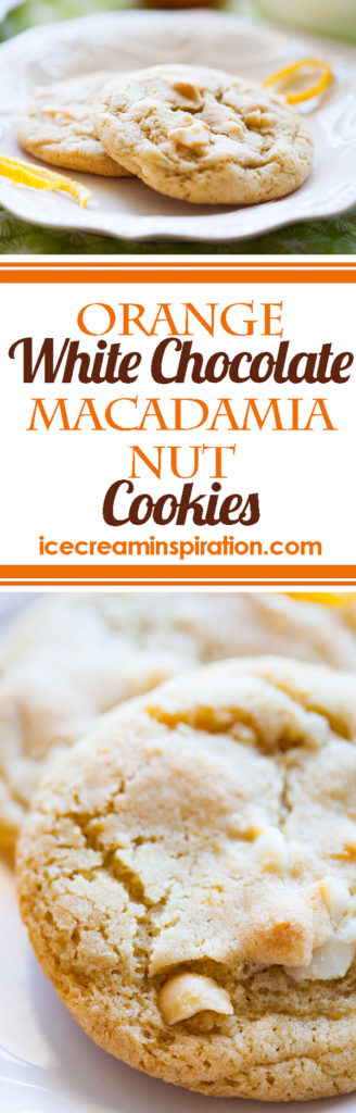 Orange White Chocolate Macadamia Nut Cookies are a new twist on the classic cookie we all love so well! With orange peel and orange essential oil (or extract), these cookies need to be in your cookie jar! Macadamia nut cookies, white chocolate cookies, orange cookies, Christmas cookies