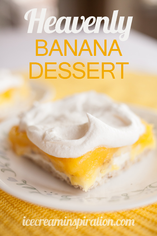 Easy, delicious, and positively addicting, this Heavenly Banana Dessert will knock your socks off! Invite guests over, or you might eat the whole pan yourself!