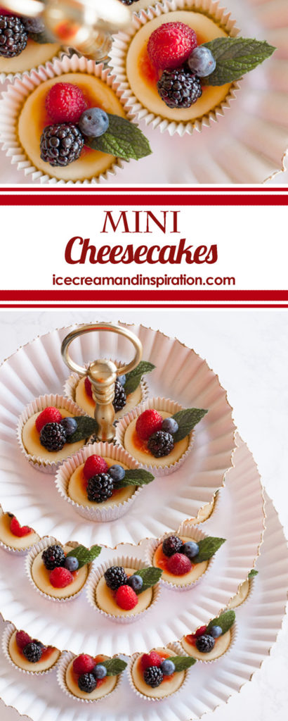 These Easy Mini Cheesecakes are the perfect party food. From wedding receptions to to baby showers, these desserts look gorgeous and taste even better! But make sure to know the secret to keep these cute desserts from sinking!