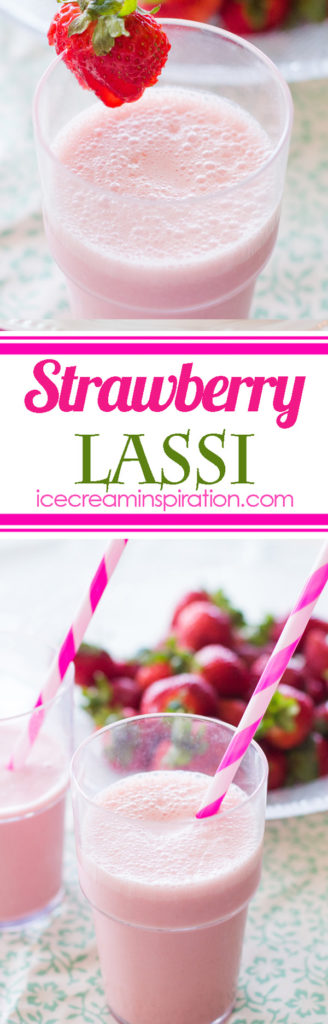 Strawberry Lassi. The essential drink to go with your Indian meal. SO easy to make!