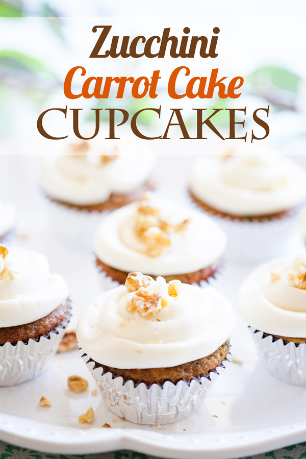 These Zucchini Carrot Cake Cupcakes mix two classics--Zucchini Bread and Carrot Cake--to make one luscious cupcake great for any time of year! 