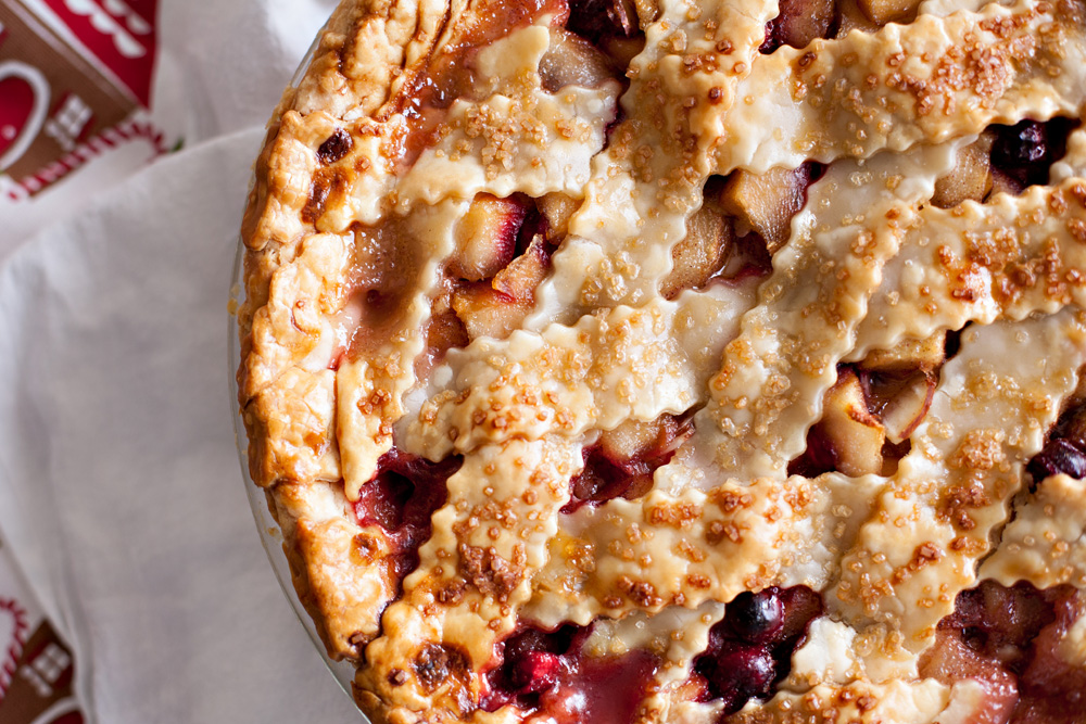 Pear Cranberry Almond Pie. The best holiday pie you will ever eat! The perfect pie recipe for pears and cranberries. Such a beautiful dessert! 