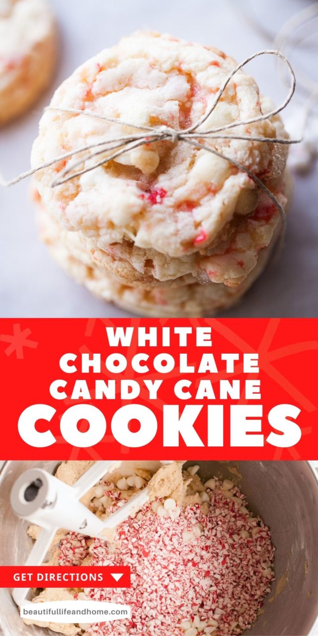 White Chocolate Candy Cane Cookies - Beautiful Life and Home