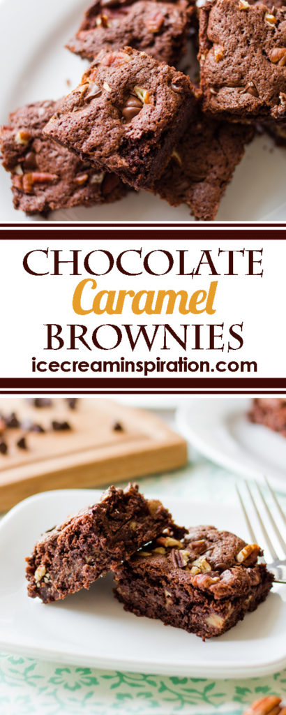 This decadent Chocolate Caramel Brownies recipe will make it into your brownies hall of fame! Rich and gooey, they're a heavenly treat! Chocolate brownies recipe, caramel brownies recipe, turtle brownies recipe