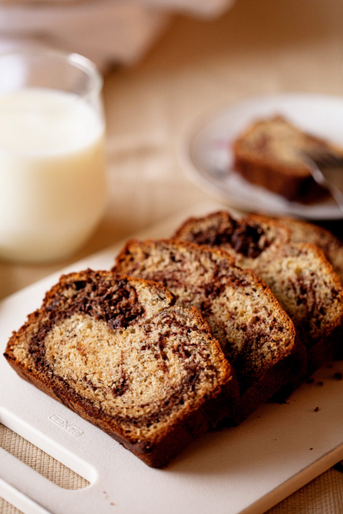 What could make banana bread better? This Chocolate Marbled Banana Bread is classic banana bread with a delicious ribbon of chocolate.
