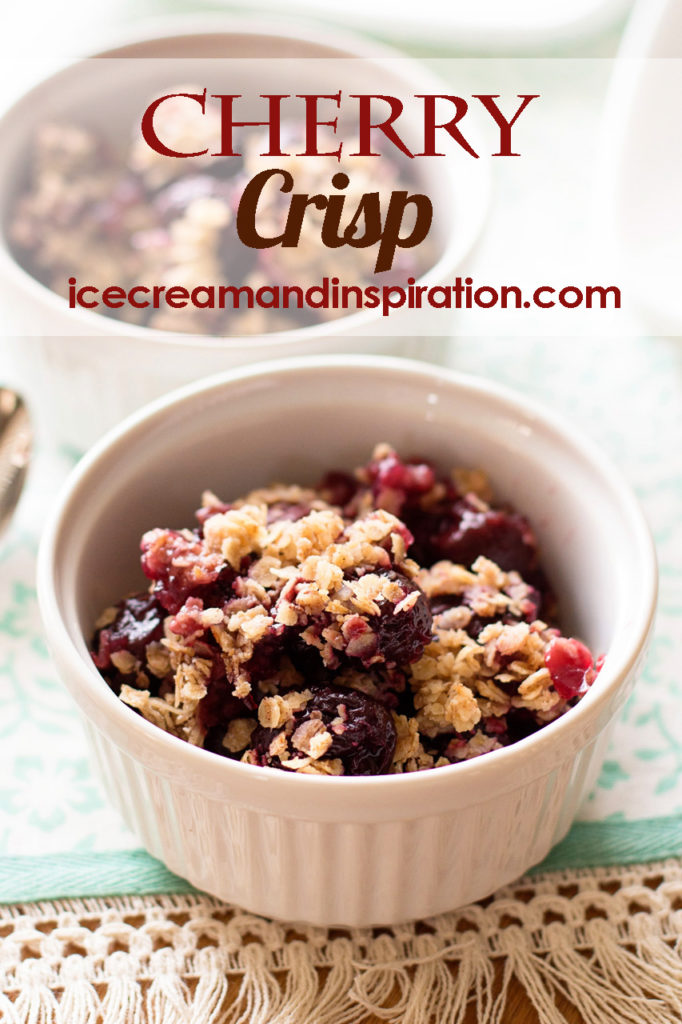 This classic Cherry Crisp recipe is the perfect fruity dessert! Wholesome and delicious, you could practically eat it for breakfast!
