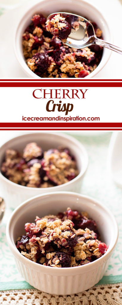 This classic Cherry Crisp recipe is the perfect fruity dessert! Wholesome and delicious, you could practically eat it for breakfast!