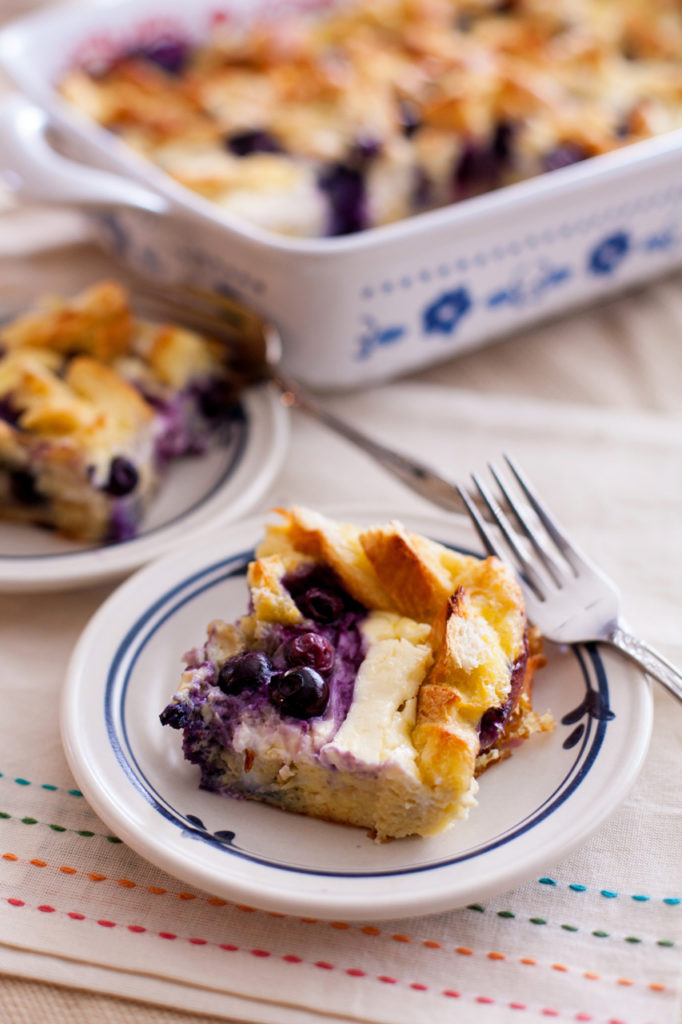 This Overnight Blueberry Breakfast Bake with Maple Cream Syrup is a wonderful low-sugar breakfast! Full of protein and flavor, it's the perfect breakfast for any occasion!