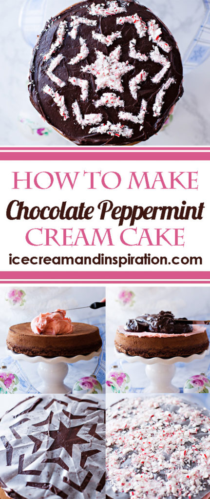 Learn how to make this amazing Chocolate Peppermint Cream Cake for Christmas! 