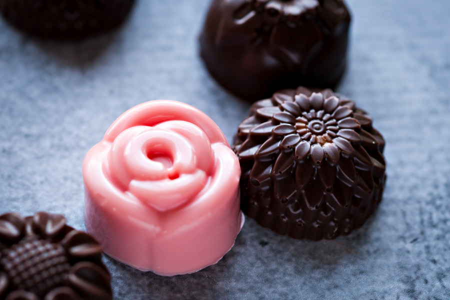 Strawberry Flavored homemade filled chocolate