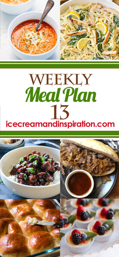 This week’s meal plan has recipes for Sweet Caramel Pork, Steak Salad, Brown Sugar Pineapple Chicken, and more! Plus, recipes for bread and dessert.