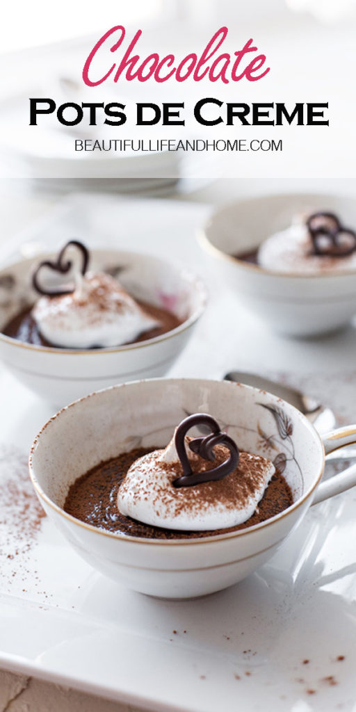 Want an easy, no-bake dessert for two? This Chocolate Pots de Creme fits the bill! Super rich, and super easy to make with only five ingredients in your blender!