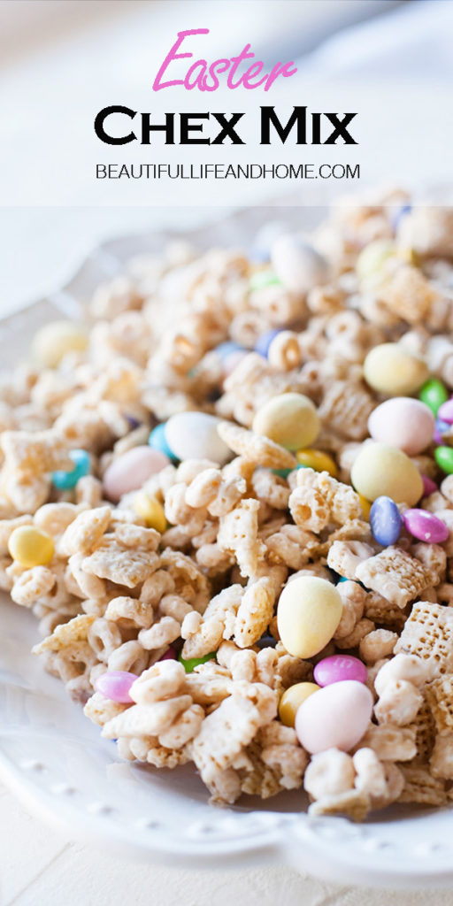 If you're looking for Easter candy recipes with the most popular Easter candy, you are in luck! This Easter Chex Mix is made with the super popular Easter M&Ms and Cadbury Mini Eggs. No bake, incredibly easy to make, and completely addictive! (You've been warned!)