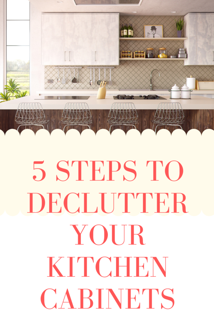 Home organizing tips --kitchen cabinets. Five steps to declutter your kitchen cabinets.