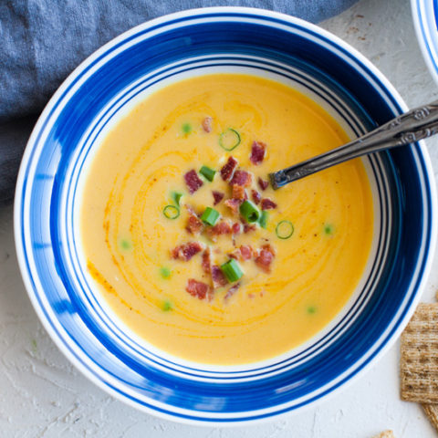 Curried Sweet Potato Soup (Dairy Free Option Included)