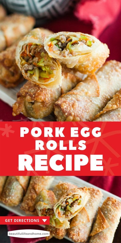 If you love Chinese food, you'll love this easy egg roll recipe! These pork egg rolls can be made even easier with a coleslaw mix! They might just be the best egg rolls you've ever had!