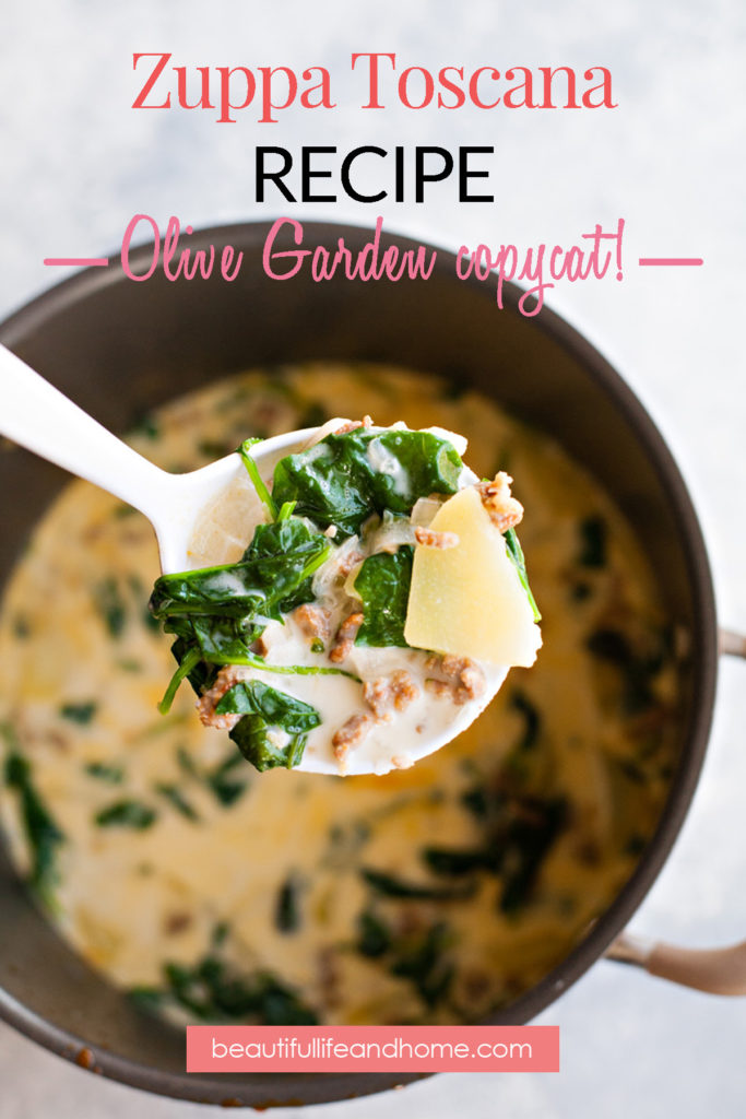 Make this copycat Olive Garden Zuppa Toscana at home! So addictively delicious!