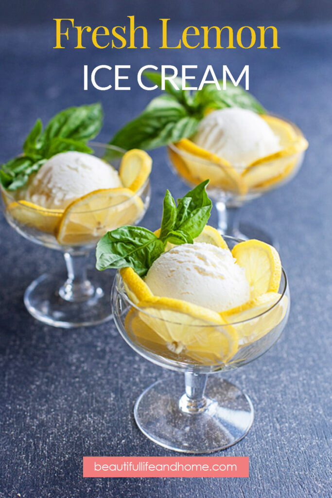 Fresh Lemon Ice Cream made with freshly-squeezed lemon juice and lemon zest. Shockingly delicious!